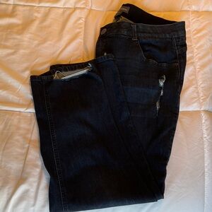 Democracy Ab-solution Dark Wash Distressed Ankle Jeans